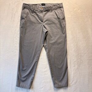 Talbots Pants‎ Women Sz 12 Petite Gray Relaxed Chino Cropped Casual Everyday